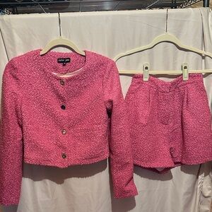 Sister Jane women’s Hot Pink Tweed Jacket and Skort Set